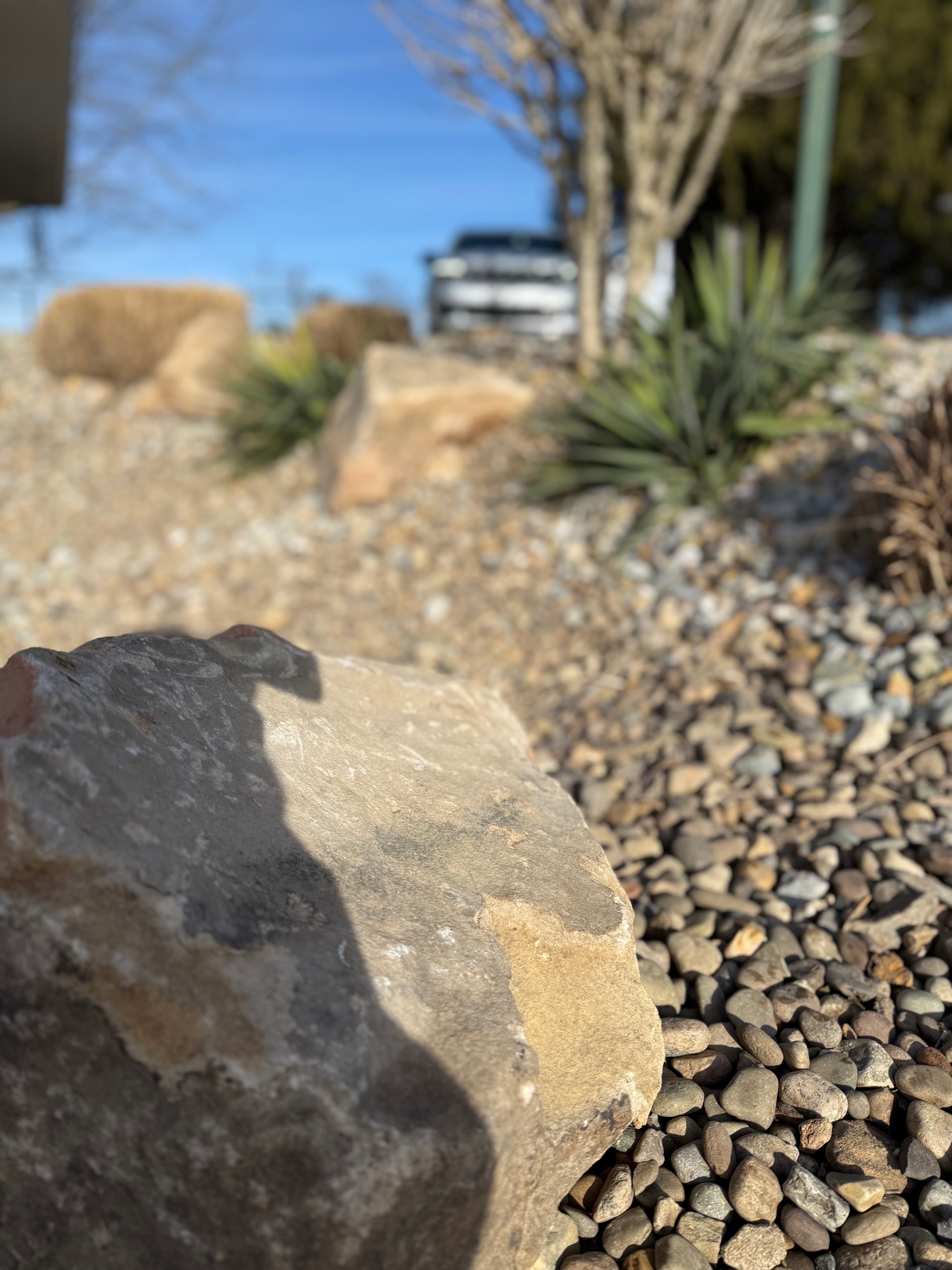 Natural Boulder Installation at Morgantown Residence