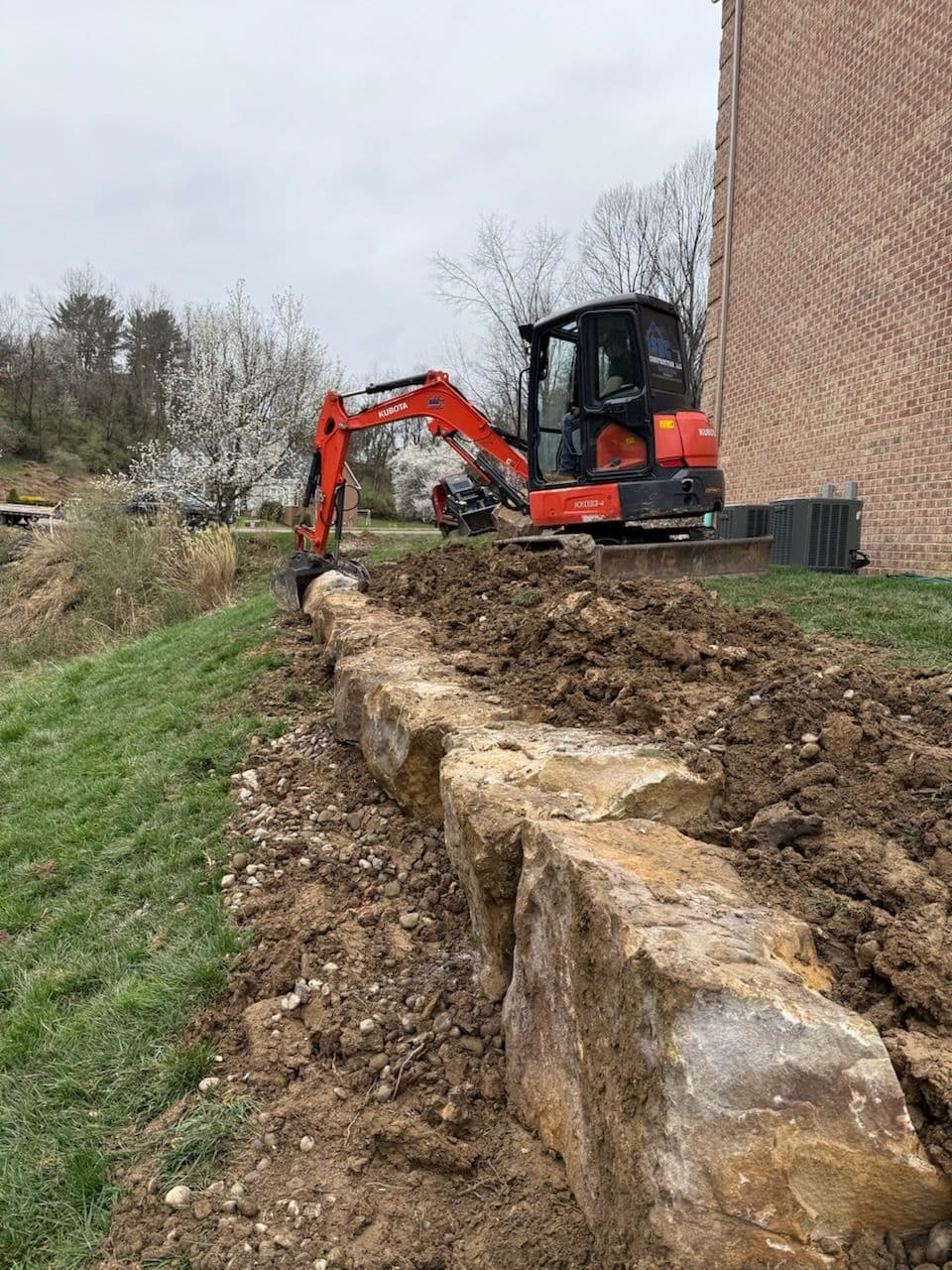 Boulder Wall Installation image